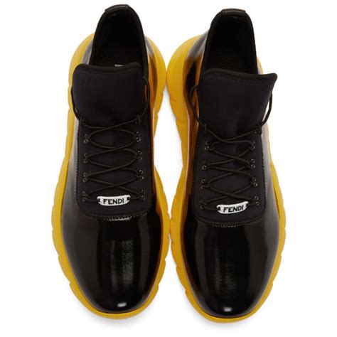 fendi black and yellow shoes|black and white fendi boots.